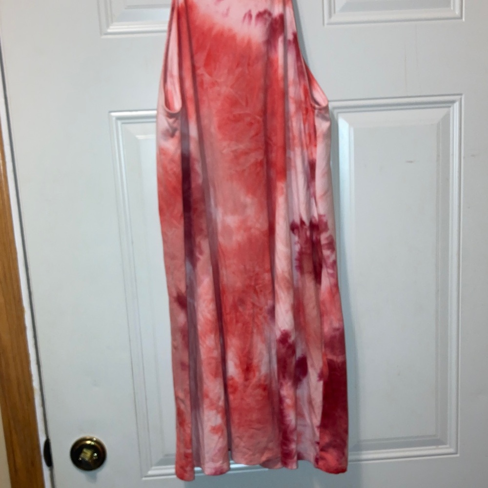 Tie-Dye Coral Pinkโ Tank Dress L